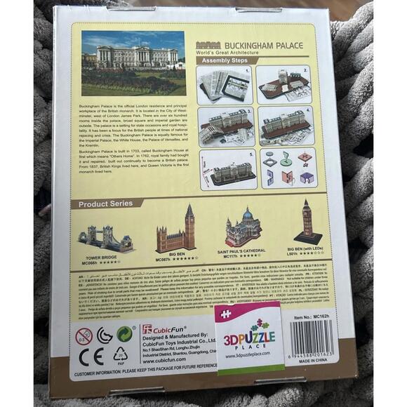 Buckingham Palace 72pc 3D CubicFun Architecture Model Puzzle Kit New Sealed - Picture 2 of 7